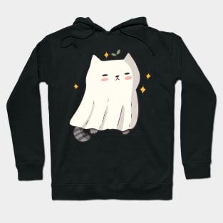 Cute ghost cat illustration Hoodie